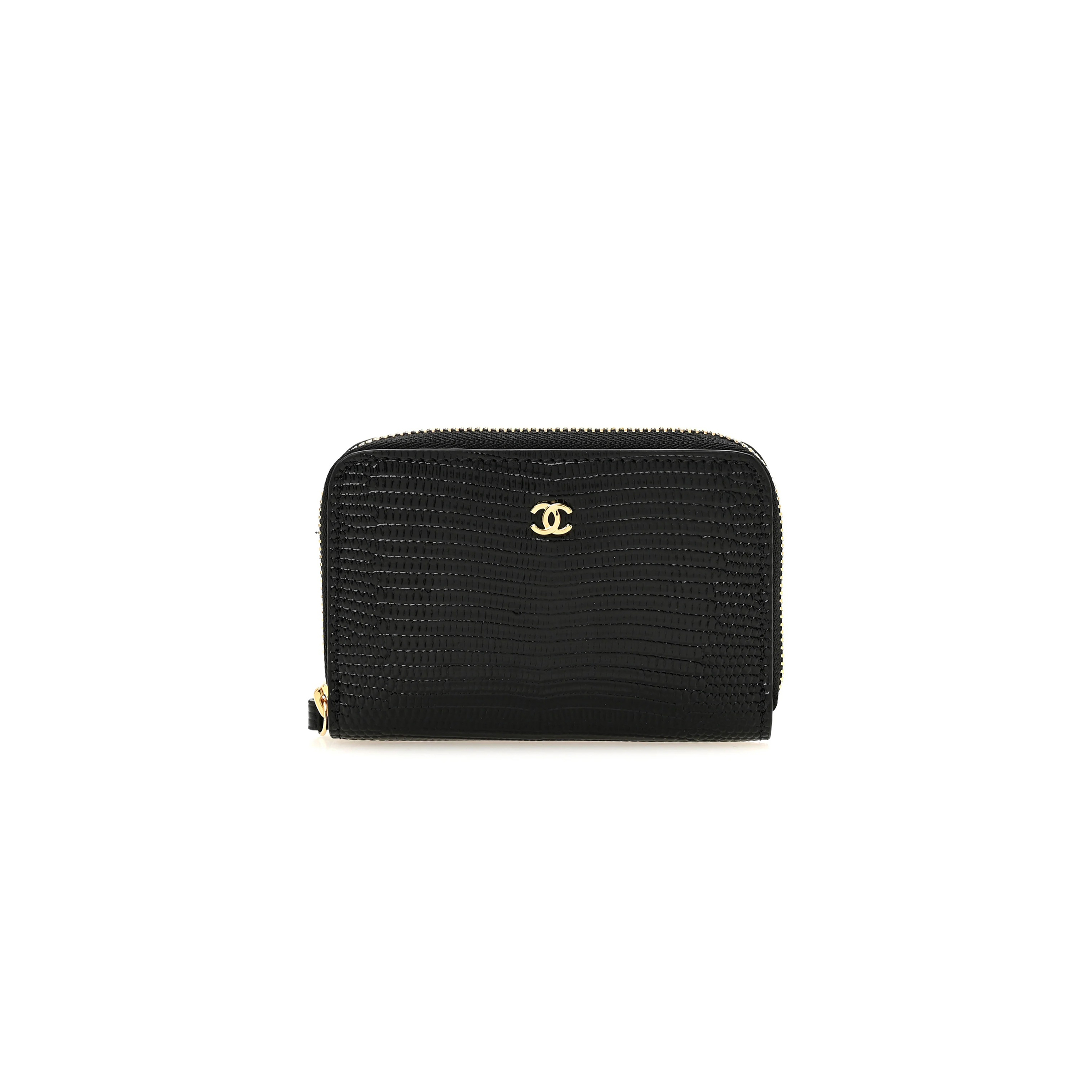 CHANEL CALFSKIN LIZARD EMBOSSED CROCOCO COIN PURSE BLACK AP5189 (11*8.5*4.5m)